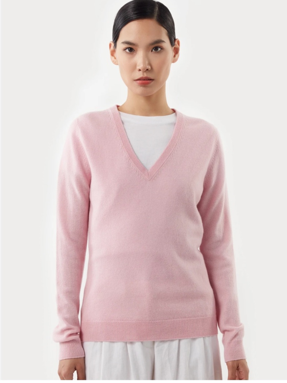 Lord & Taylor 💯 Cashmere VNeck Sweater Size S|P|CH